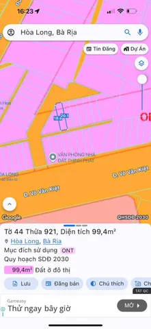 Bán đất 100.5m² có sẵn 99.4m² thổ cư ngang 5m giá 2.25 tỷ tại Phường Tam Long