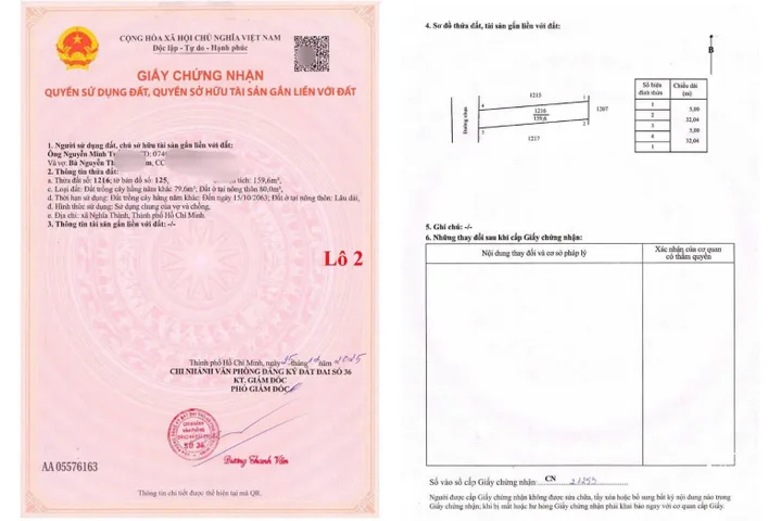 Bán đất 159.6m² có sẵn 80m² thổ cư ngang 5m giá 730 triệu tại Xã Nghĩa Thành Châu Đức