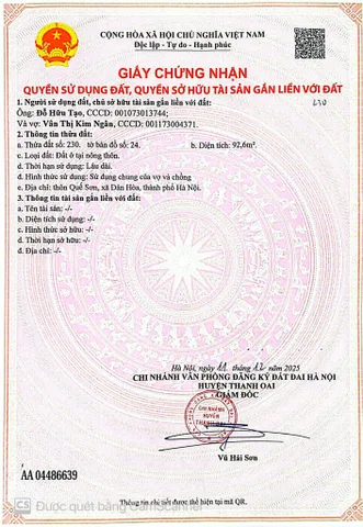 Chính chủ bán  lô mặt hồ Quế Sơn, Tân Ước, vài bước chân ra khu cao tầng, khu Liền kề, Biệt thự của Vin Olympic và gần sân vận động thể thao Olympic:
Dt 92,6m2, MT 5m, đường 5m.
Lh: 0912123030; 0902123030 để được tư vấn giá tốt.