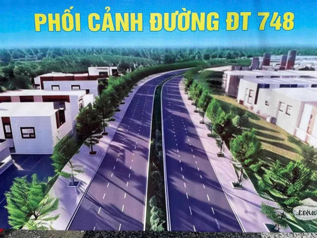 Bán đất An Điền, Bến Cát mặt tiền DT748 kinh doanh buôn bán DT: 12x43, 100 m2 thổ cư giá 5ty500
