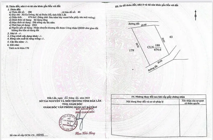 Bán đất 674.6m² ngang 20m giá 150 triệu tại Xã Ea Drông
