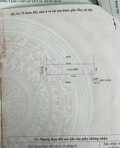 Bán đất 137m² có sẵn 60m² thổ cư ngang 5.5m giá 1.56 tỷ tại Xã Quảng Phú