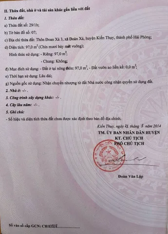 💥💥💥 Bán đất mặt đường Đoan Xá 4 97m² full thổ cư ngang 5m giá 3.15 tỷ tại Xã Kiến Hải