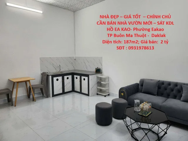 NHÀ ĐẸP – GIÁ TỐT  – CHÍNH CHỦ CẦN BÁN NHÀ VƯỜN MỚI – SÁT KDL HỒ EA KAO- Phường Eakao