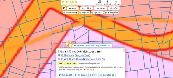 Bán đất 1013.7m² ngang 17m giá 2 tỷ tại Đường Nguyễn Hữu Cảnh Xã Phước An