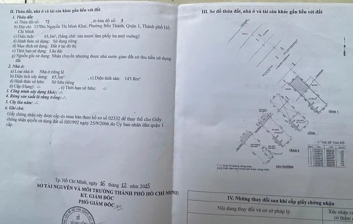 Bán nhà 137Bis Nguyễn Thị Minh Khai, P. Bến Thành, Quận 1 – Giá 45 tỷ