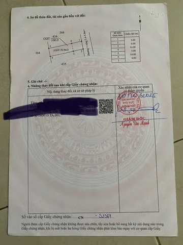 Bán đất 100m² có sẵn 70m² thổ cư ngang 5m giá 1.25 tỷ tại Phường Tân An