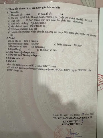 Bán nhà 42/45 Trần Thiện Chánh, Phường 12, Quận 10 – Giá 30 tỷ