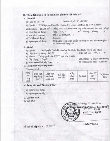 Bán nhà Nguyễn Cảnh Dị, Phường 4, Quận Tân Bình – Giá 36,8 tỷ