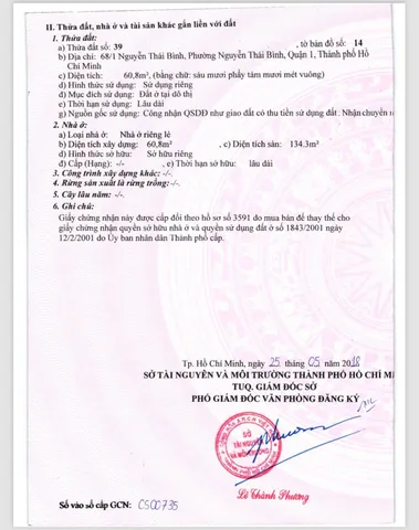Bán nhà Nguyễn Thái Bình, P. Nguyễn Thái Bình, Q1 – Giá 14 tỷ