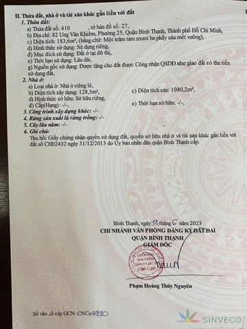 Bán nhà Ung Văn Khiêm, Phường 25, Quận Bình Thạnh – Giá 60 tỷ