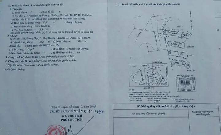 Bán nhà Nguyễn Duy Dương, P3, Q10