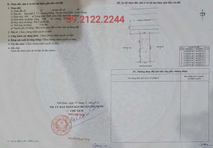 Bán nhà có sẵn 109m² thổ cư ngang 6.1m giá 10 tỷ tại Đường Lý Thường Kiệt Đặc khu Phú Quốc