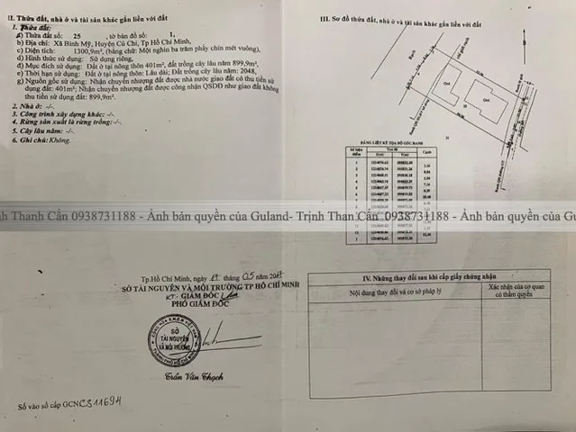 Bán đất đường Đổng Thị Thiệm 1300m2 (thổ cư 401m2), kt: 23 x 58m giá chỉ 8.9 triệu/m2
