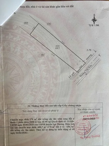 Lô đất xây dựng Lạc Dương- Đà Lạt- 600m- đất mặt tiền đường Tây sơn- cách trung tâm tp 10km