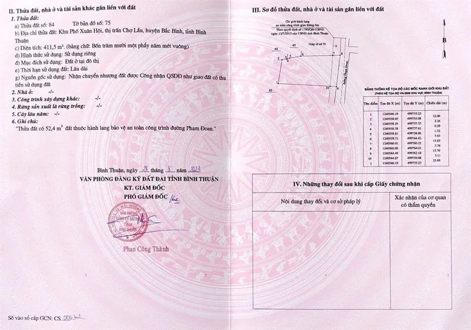 Bán đất 411,5m² full thổ cư ngang 15,7m giá 1.8 tỷ tại Xã Bắc Bình