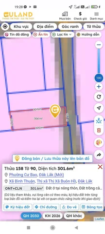 Bán đất 301.6m² có sẵn 60m² thổ cư ngang 10m giá 590 triệu tại Phường Cư Bao