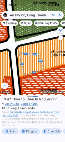 Bán đất 10976.9m² ngang 100m giá 46 tỷ tại Xã An Phước