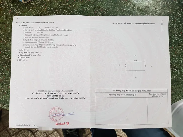 Bán đất 1002.3m² ngang 22m giá 400 triệu tại Phường Chơn Thành