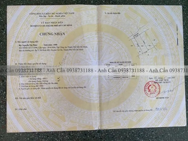 Bán đất mặt tiền đường Nguyễn Thị Nghiêm 498m2 giá chỉ 17.1 triệu/m2