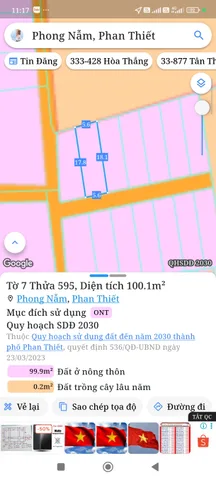 Bán đất 100m² full thổ cư ngang 5,6m giá 780 triệu tại Phường Bình Thuận