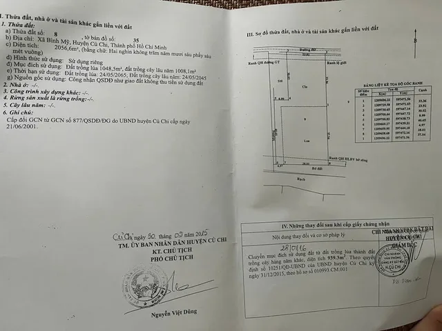 Bán đất 2000m² có sẵn 300m² thổ cư ngang 24m giá 16.6 tỷ tại Xã Bình Mỹ
