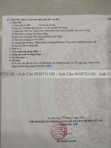 Bán đất 993m² có sẵn 62m² thổ cư ngang 14m giá 8.5 tỷ tại Xã Bình Mỹ