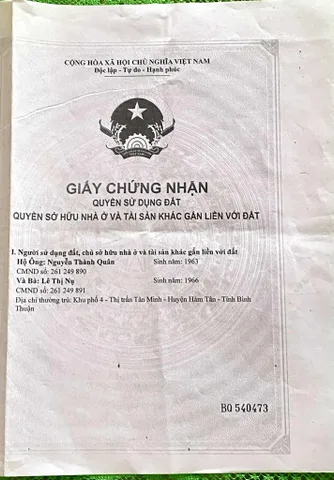 Bán đất 599.6m² có sẵn 100m² thổ cư ngang 10m giá 2.22 tỷ tại Xã Tân Minh