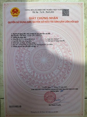 Bán đất 99m² full thổ cư ngang 10m giá 2.45 tỷ tại Xã Bình Mỹ
