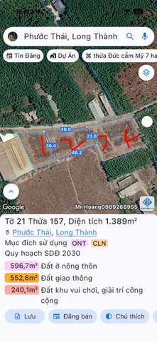 Bán đất 5087.6m² có sẵn 300m² thổ cư ngang 137m giá 18 tỷ tại Xã Phước Thái