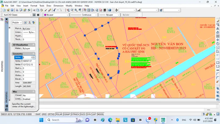 (S847) Đất cây lâu năm, xã Phú Hòa Đông, dt 3.045m2, giá 1 tỷ 980