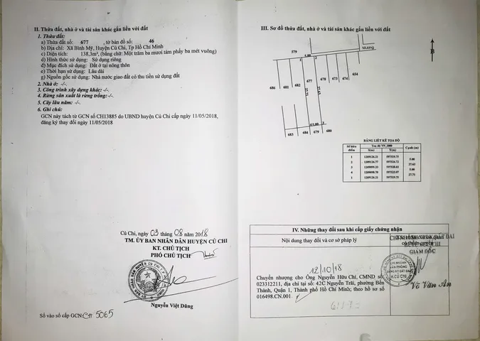 (Ngưng Bán)Bán đất 138m² full thổ cư ngang 5m giá 1.8 tỷ tại Xã Bình Mỹ