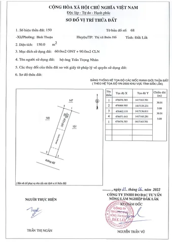 Bán đất 150m² có sẵn 60m² thổ cư ngang 5m giá 310 triệu tại Phường Cư Bao