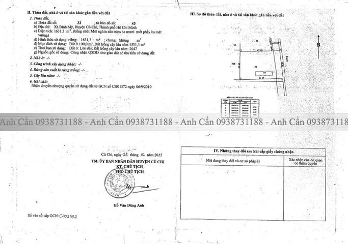 Bán đất 1631m² có sẵn 100m² thổ cư ngang 33m giá 22.8 tỷ tại Xã Bình Mỹ
