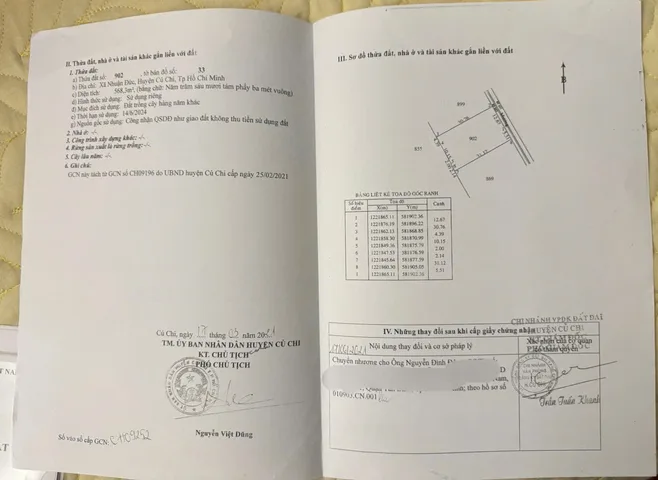 (S848) Đất xã Nhuận Đức, dt 568m2, giá 1 tỷ 500 thương lượng