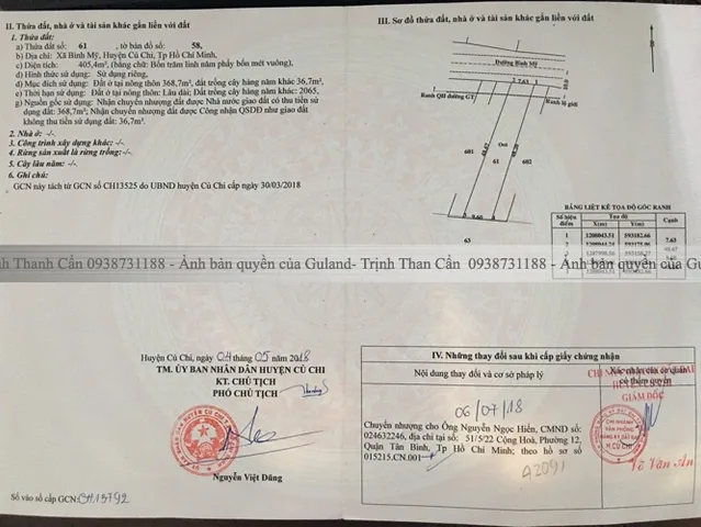 Bán đất 405m² có sẵn 368m² thổ cư ngang 7.6m giá 12 tỷ tại Xã Bình Mỹ