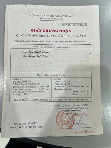 Bán lô đất mặt tiền 08 Hải Hồ đoạn đầu sát Lý tự trọng