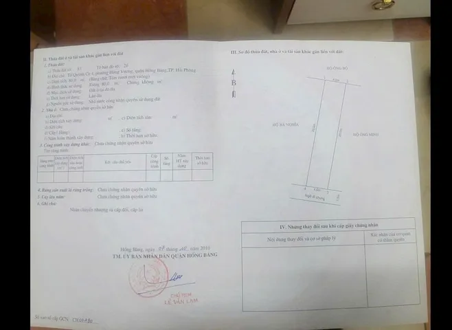 🏡 BÁN ĐẤT NGÕ 48 LỆNH BÁ CHÍNH TRỌNG – HÙNG VƯƠNG, HỒNG BÀNG- HẢI PHÒNG 
Lh 0398.787.284