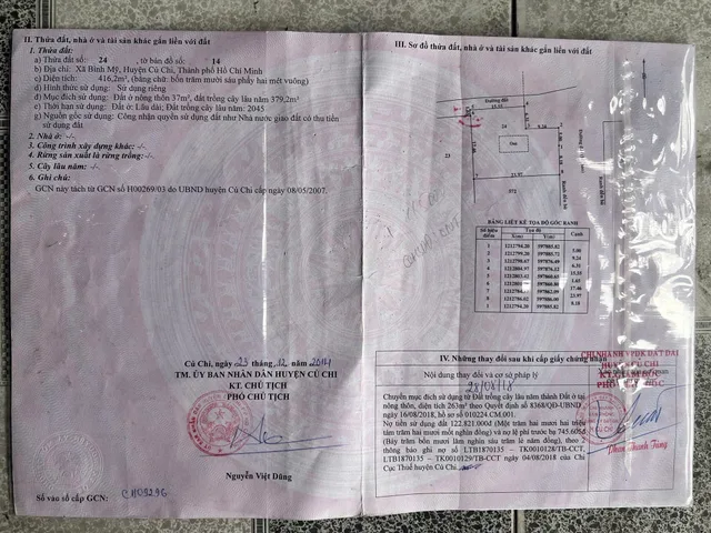 Bán đất thổ cư lô góc tặng nhà mặt tiền đê bao sông Sài Gòn diện tích  416m2 giá chỉ  13.3 triệu/m2