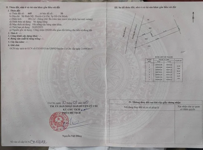 Bán đất 384m² ngang 12m giá 2.5 tỷ tại Xã Bình Mỹ