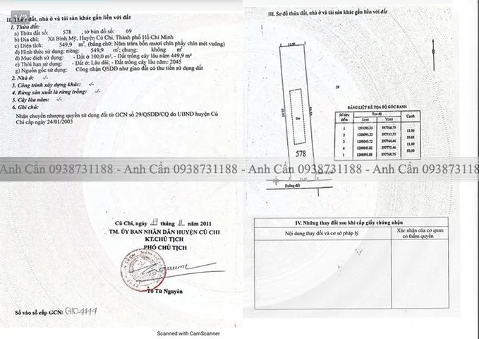 Bán đất 550m² có sẵn 100m² thổ cư ngang 11m giá 6.8 tỷ tại Xã Bình Mỹ