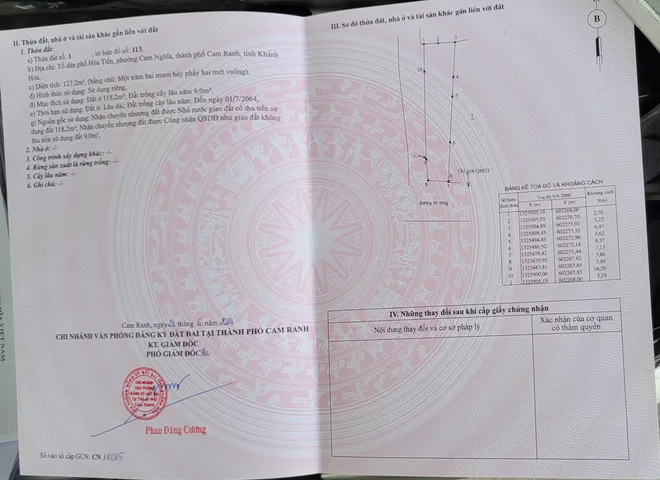 Bán lô góc 127m cách chợ mỹ ca 250m cách quốc lộ 300m đường bê tông đường thông . P bắc cam ranh . Khánh hòa