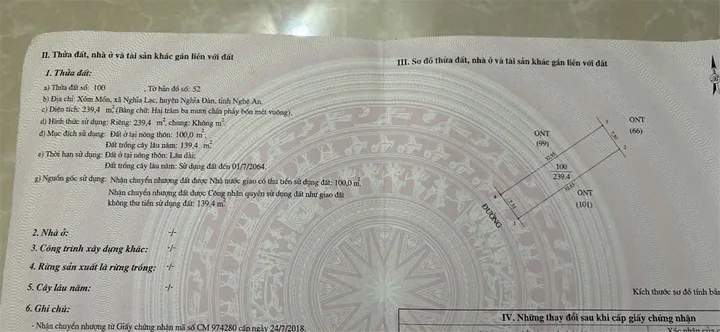 ĐẤT ĐẸP – GIÁ TỐT  – CHÍNH CHỦ CẦN BÁN NHANH LÔ ĐẤT  tại xã Nghĩa lạc, Nghĩa đàn, nghệ An