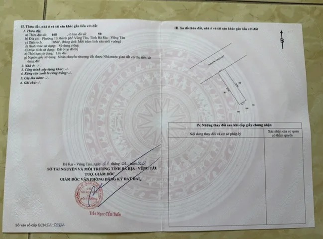 Bán đất khu TĐC 855 Bình Giã phường 10