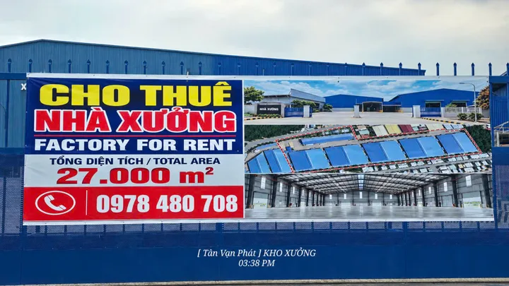 Cho thuê xưởng 1.200 m2 , 2.500 m2 ,6.000 m2 đến 1.2 ha trong KCN TPM B.Dương