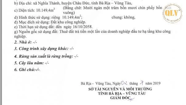 Bán 3 lô đất  KCN Châu Đức, Nghĩa Thành, Bà Rịa - Vũng Tàu