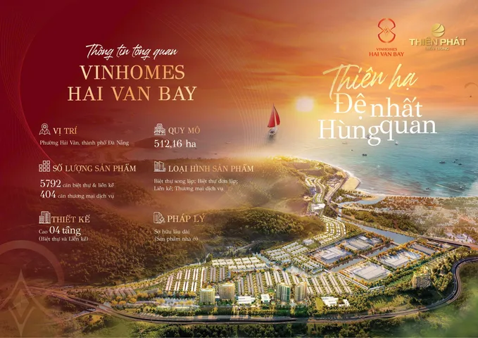 🌊 VINHOMES HẢI VÂN BAY – SIÊU DỰ ÁN ĐÁNG MONG CHỜ TẠI ĐÀ NẴNG

Thiên Phát Miền Trung chính thức nhận BOOKING dự án.

✨ Tọa lạc tại vịnh Hải Vân – một trong những cung đường biển đẹp nhất Việt Nam
✨ Quy hoạch đô thị nghỉ dưỡng đẳng cấp chuẩn Vinhomes