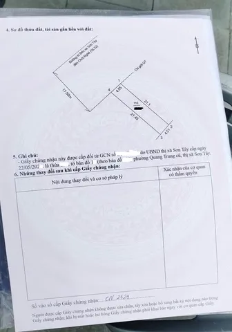 Mặt Phố chùa Thông Phường Sơn Tây 96,3m full  thổ cư