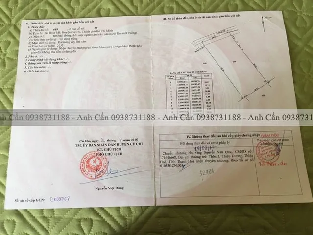 Bán đất 1523m² ngang 25m giá 3.65 tỷ tại Xã Bình Mỹ