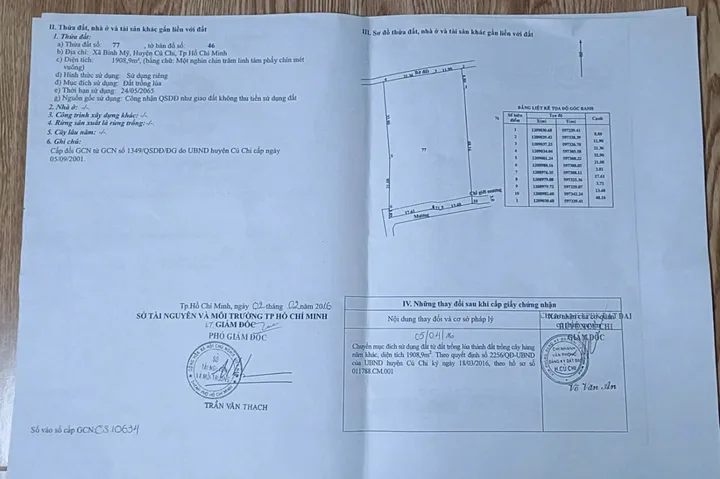 Bán đất 1909m² ngang 33m giá 7.64 tỷ tại Xã Bình Mỹ